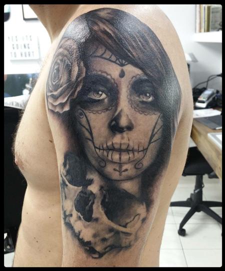 Tattoos - Day of the Dead Portrait with Skull - 111220